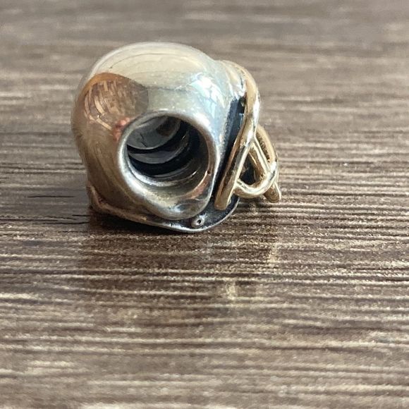Authentic Pandora 14K Gold Sterling Silver FOOTBALL Helmet Charm - Picture 2 of 8